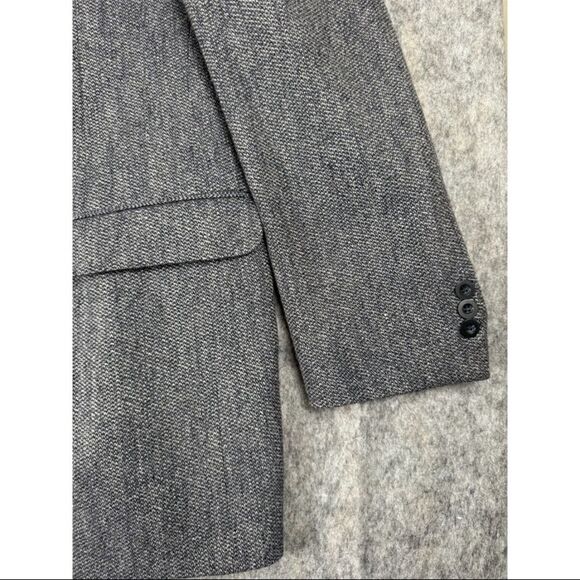 Haggar Blazer Men's 46L Gray Polyester Single Breasted Notch Lapel Formal Jacket - Picture 7 of 12